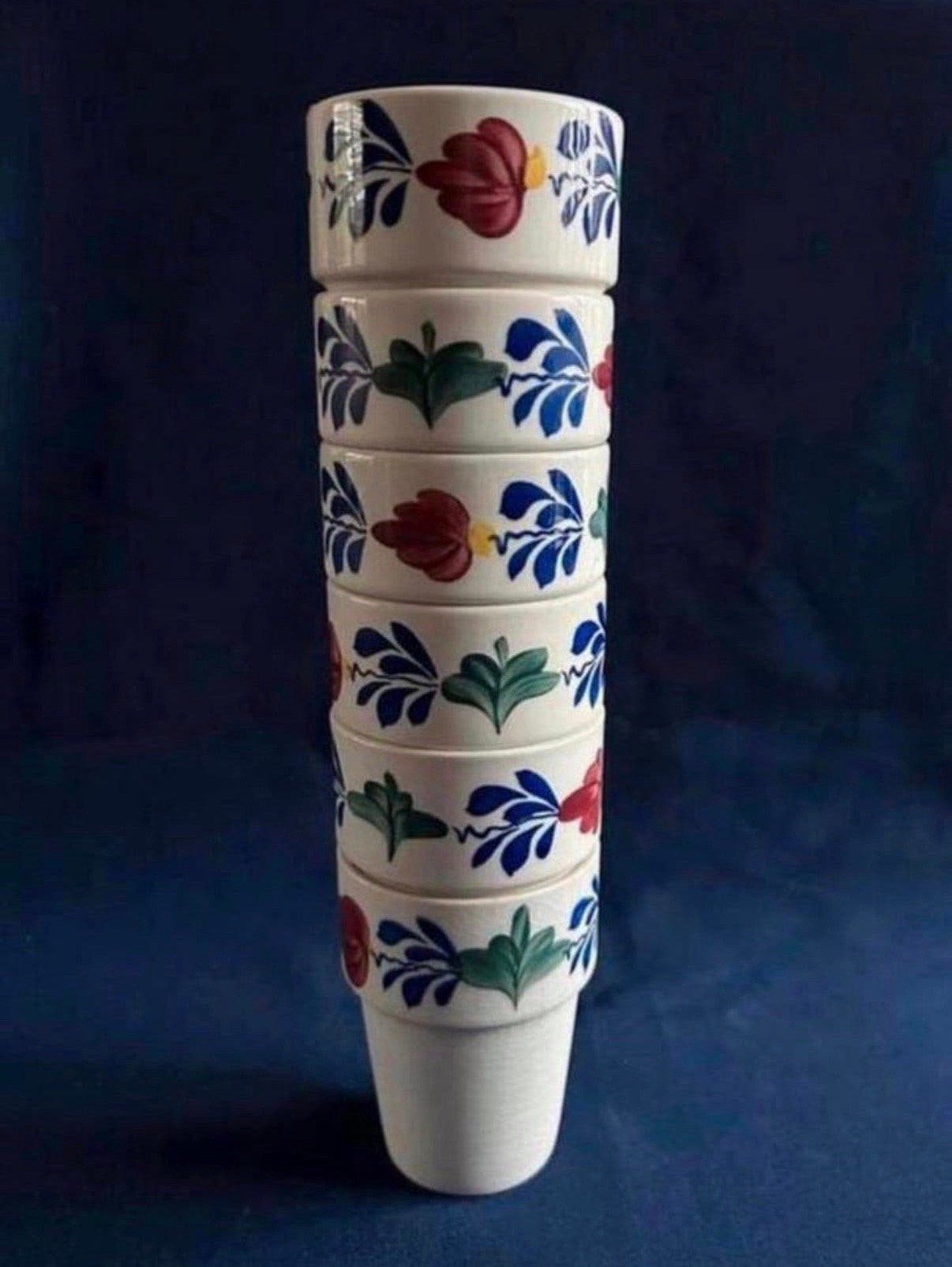 Boerenbont set melkbekers, Ophalen of Verzenden, Gebruikt, Aardewerk