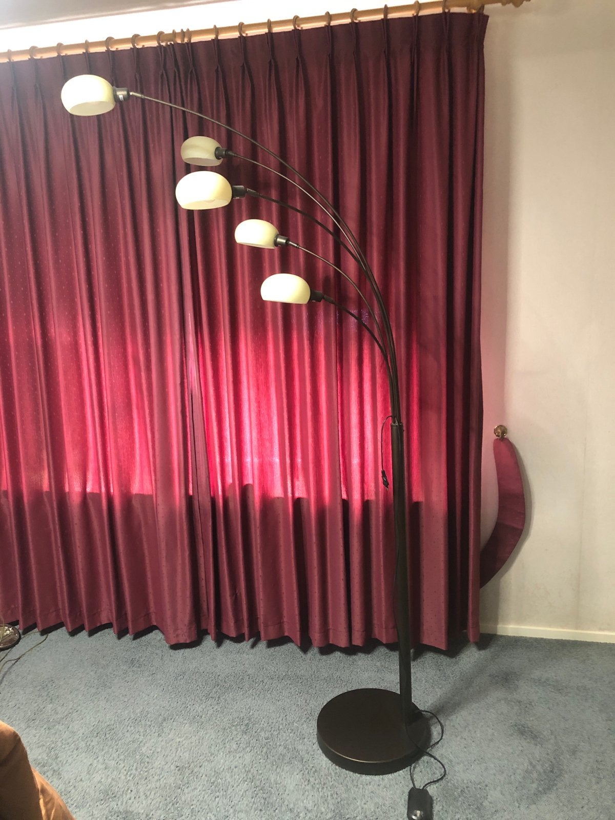 Bronzen staande vloerlamp led verlichting, Ophalen, E14 (klein), Zo goed als nieuw, Metaal