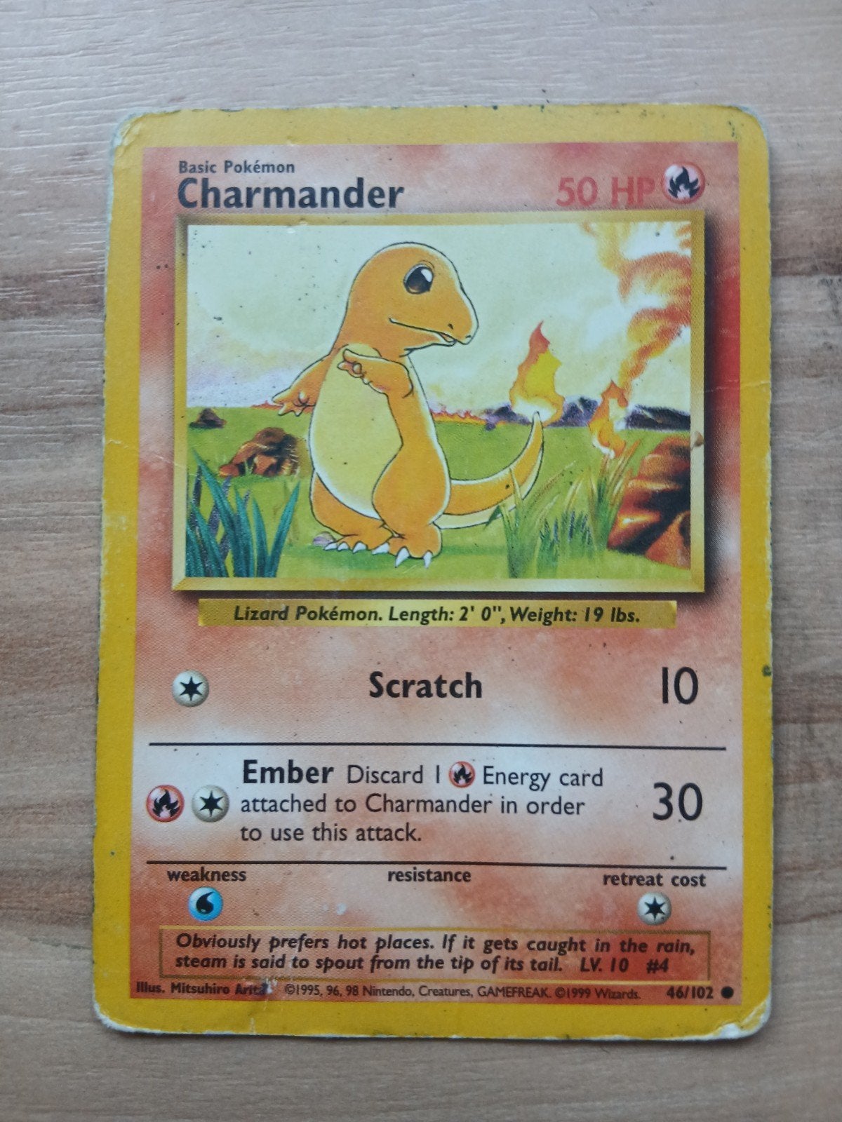 Pokémon Kaart Charmander 46/102 (1999 Wizards), Hobby en Vrije tijd, Ophalen of Verzenden, Gebruikt, Losse kaart