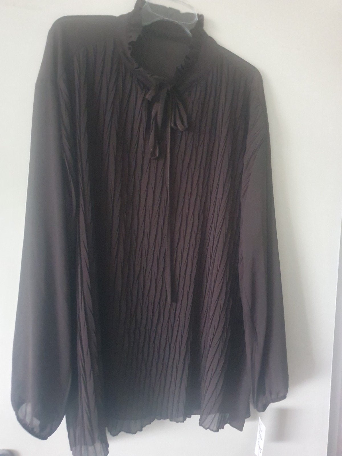 Nieuwe bruine blouse met plissé, Ophalen of Verzenden, Nieuw, Bruin, Blouse of Tuniek