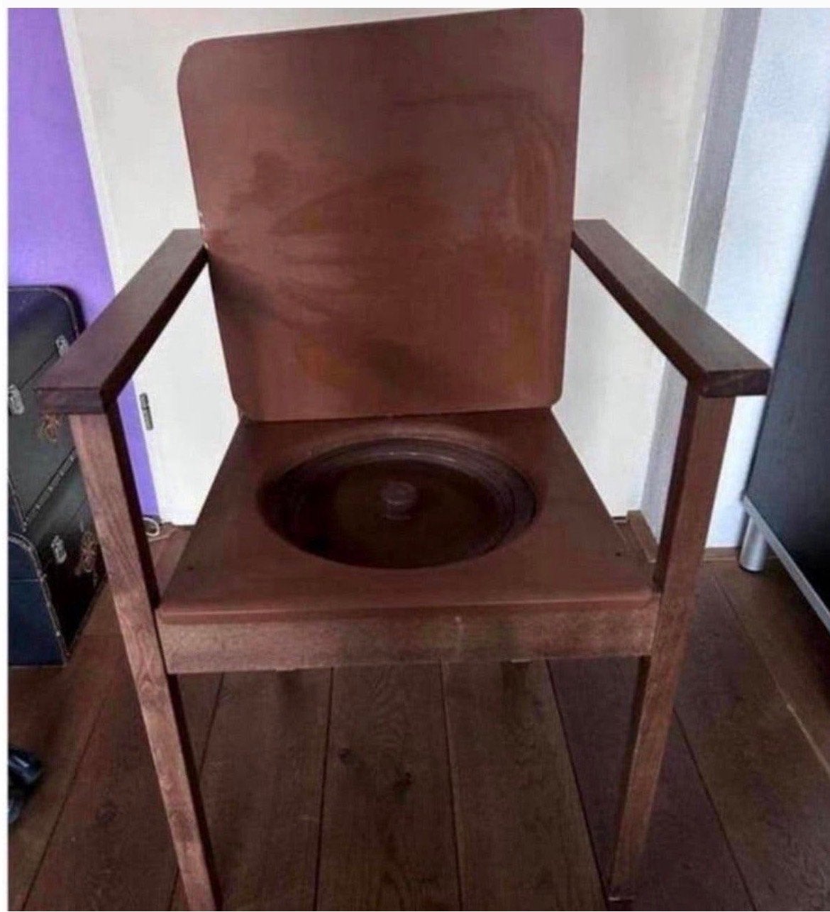 Vintage houten po-stoel, Antiek en Kunst, Ophalen