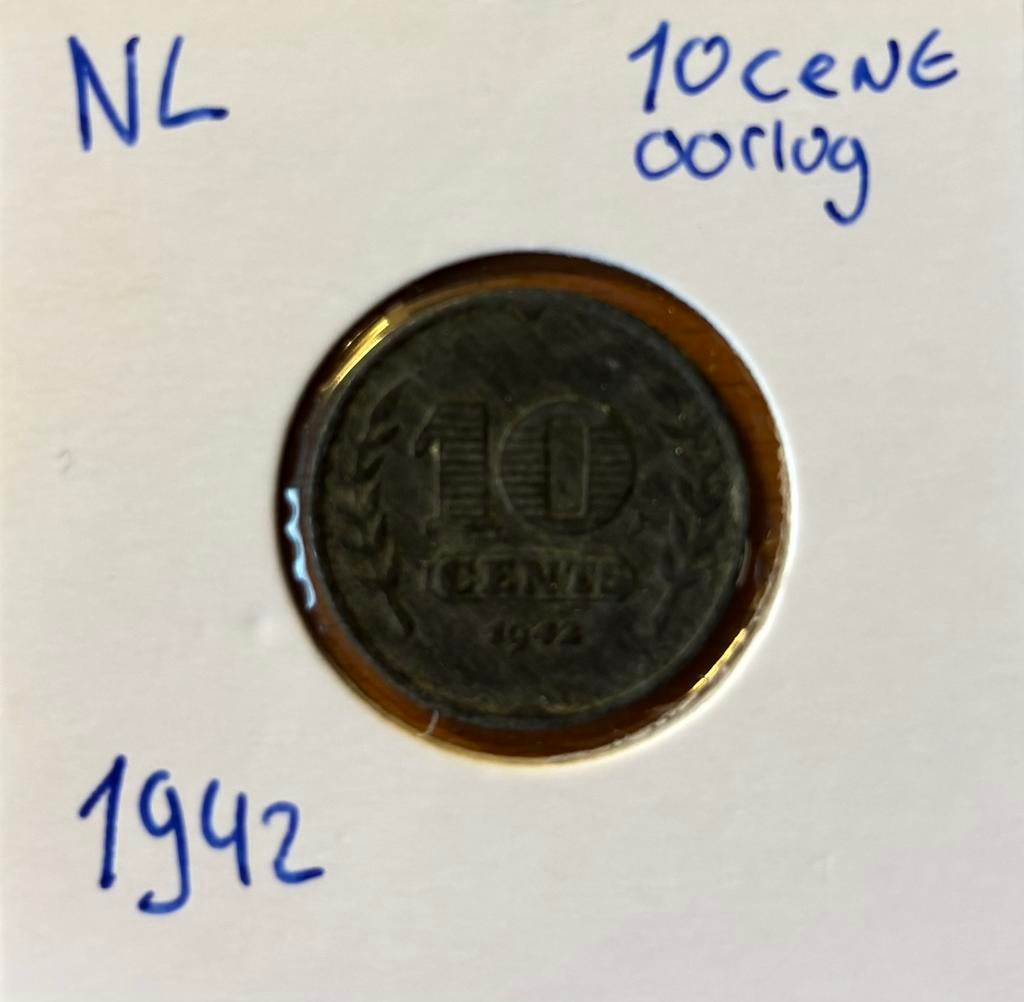 10 cent - 1942, Postzegels en Munten, Munten | Nederland, Ophalen of Verzenden, Koningin Wilhelmina, 10 cent, Losse munt
