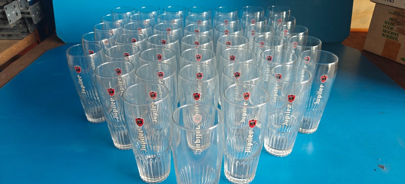 Diverse bierglazen en shotglaasjes (Jupiler, Palm, Grolsch), Ophalen of Verzenden, Meerkleurig, Overige merken, Glas
