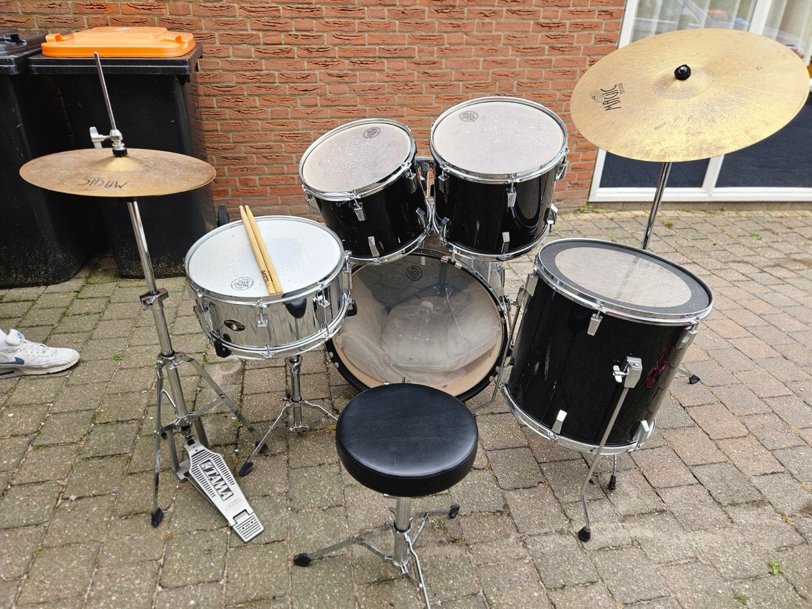 Tama Swingstar drumstel met bekkens en kruk, Ophalen, Gebruikt, Tama