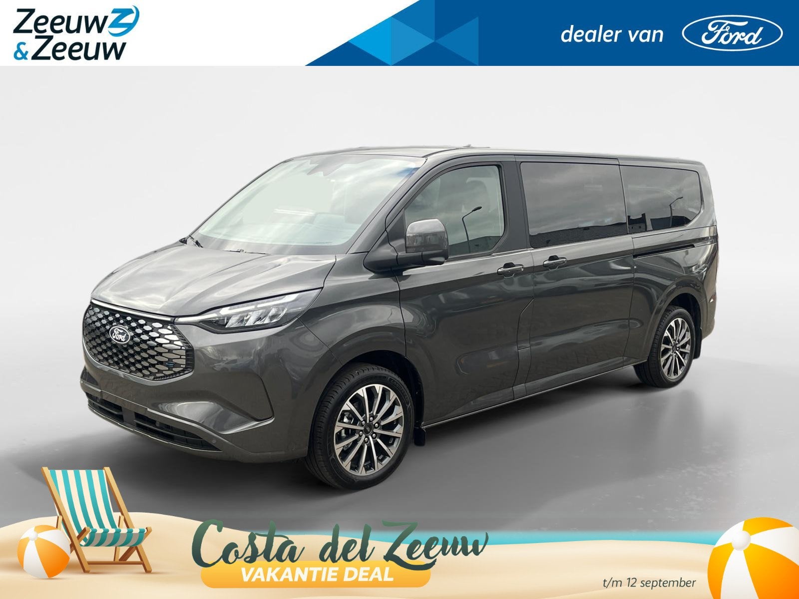 Ford E-Tourneo Custom 340 L2H1 Tourneo Titanium X 8 persoons, Automaat, 12 maanden, 218 pk, Nieuw