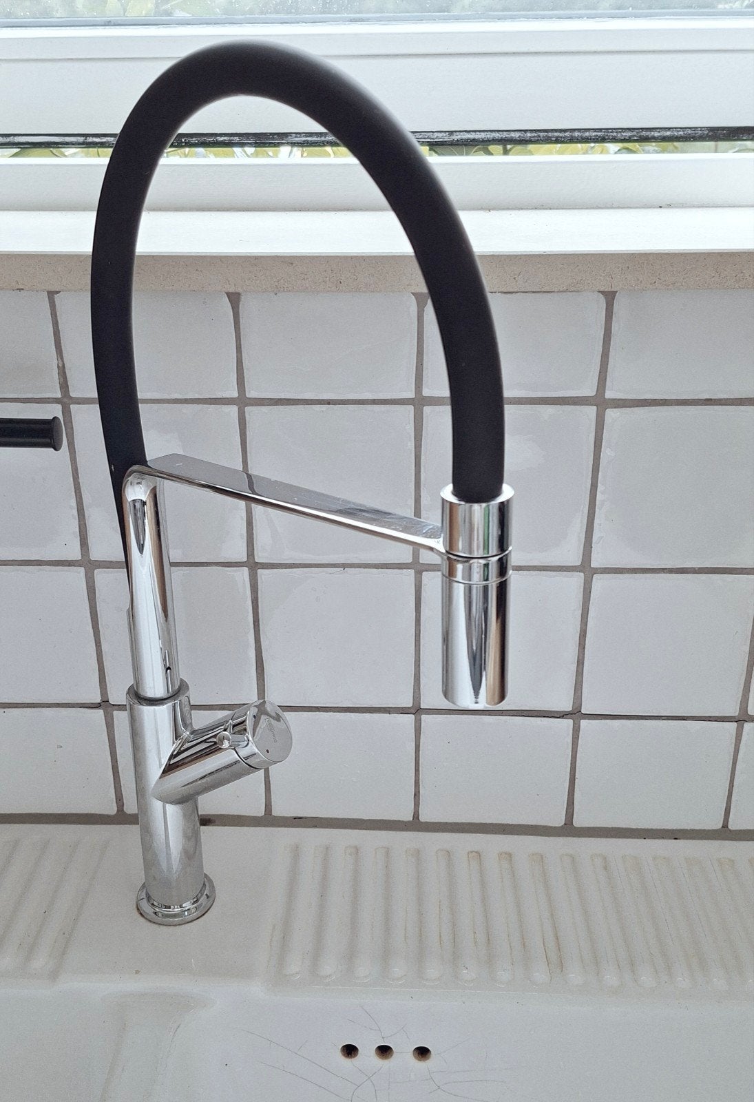 Moderne Keukenkraan met Uittrekbare Douche - Zwart/Chroom, Ophalen, Overige typen, Zo goed als nieuw, Zwart