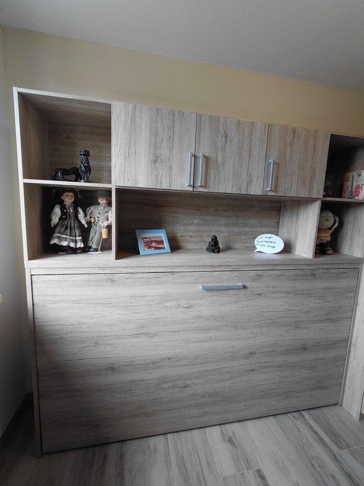 Opklapbed met ombouwkast, Ophalen, Modern en functioneel, 90 cm, Zo goed als nieuw
