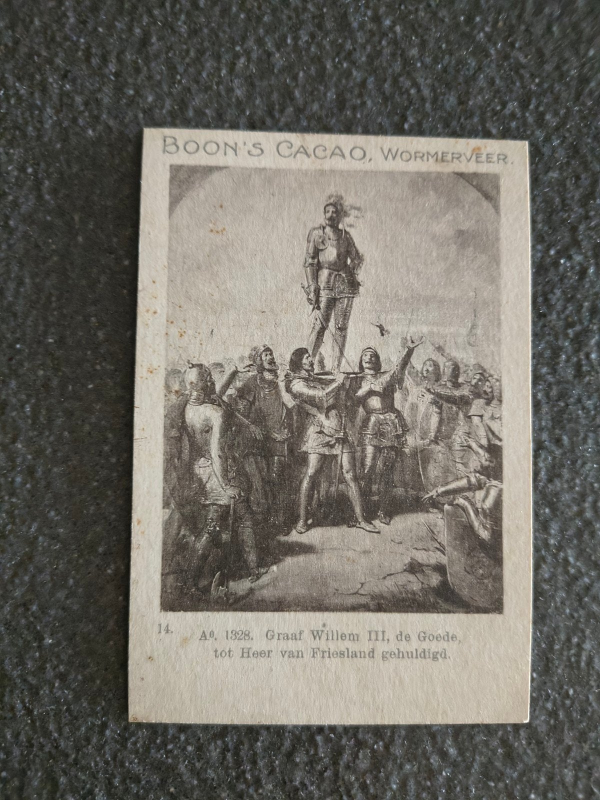 Boon's Cacao Prent: Graaf Willem III, Heer van Friesland, Ophalen of Verzenden, Gebruikt