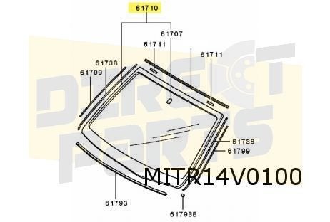 Mitshubishi Lancer Sedan/Wagon (9/03-3/08) voorruit (Groen)