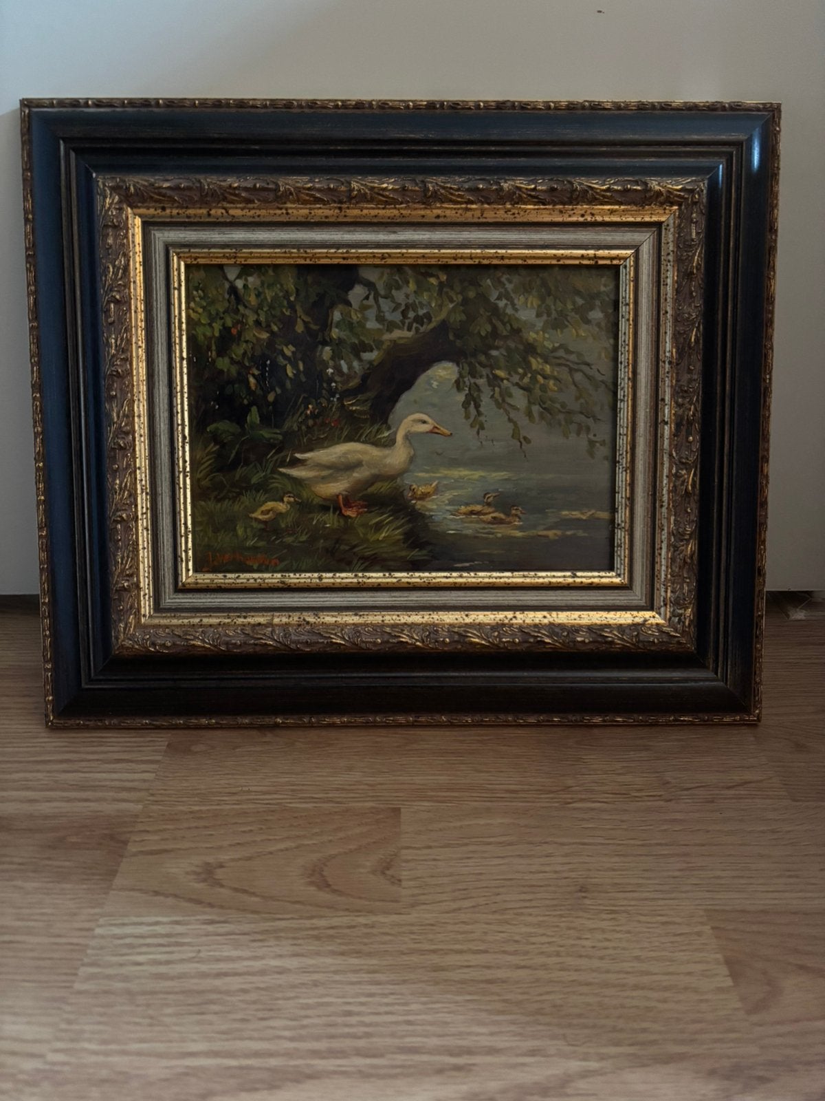 Klassiek Schilderij Olieverf Gesigneerd J. Verhoeven, Ophalen, Paneel, Landschap, Olieverf