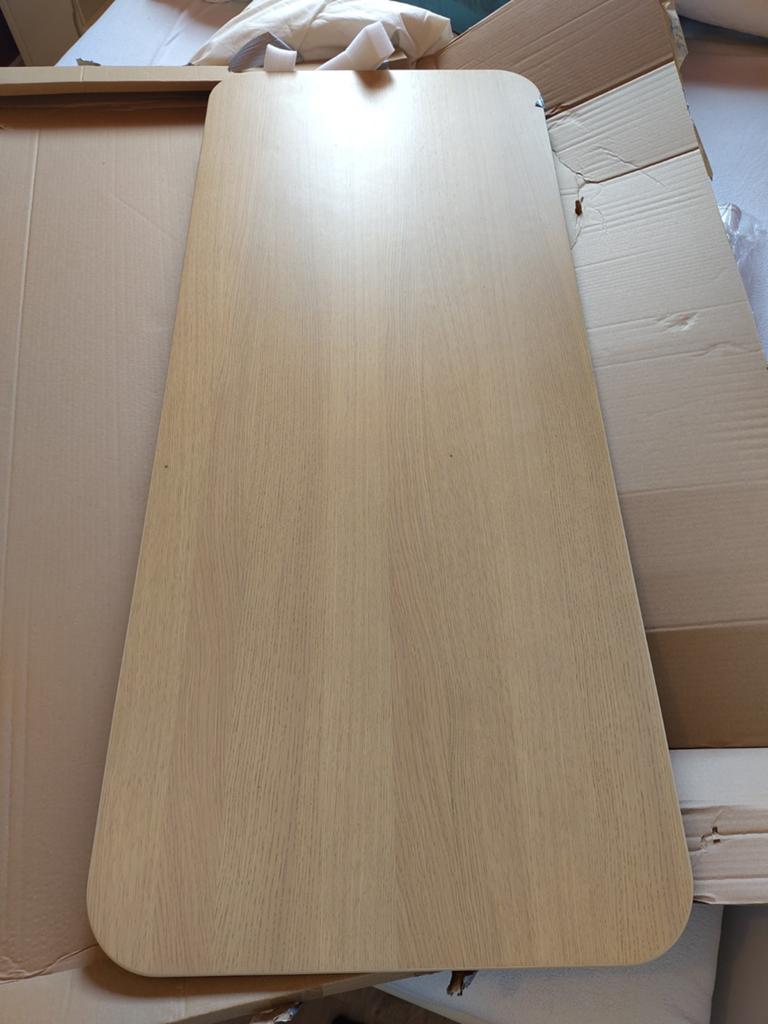 Licht eiken tafel 60x140 met wit onderstel en ronde hoeken, Ophalen, Gebruikt, 60 cm, Scandinavisch