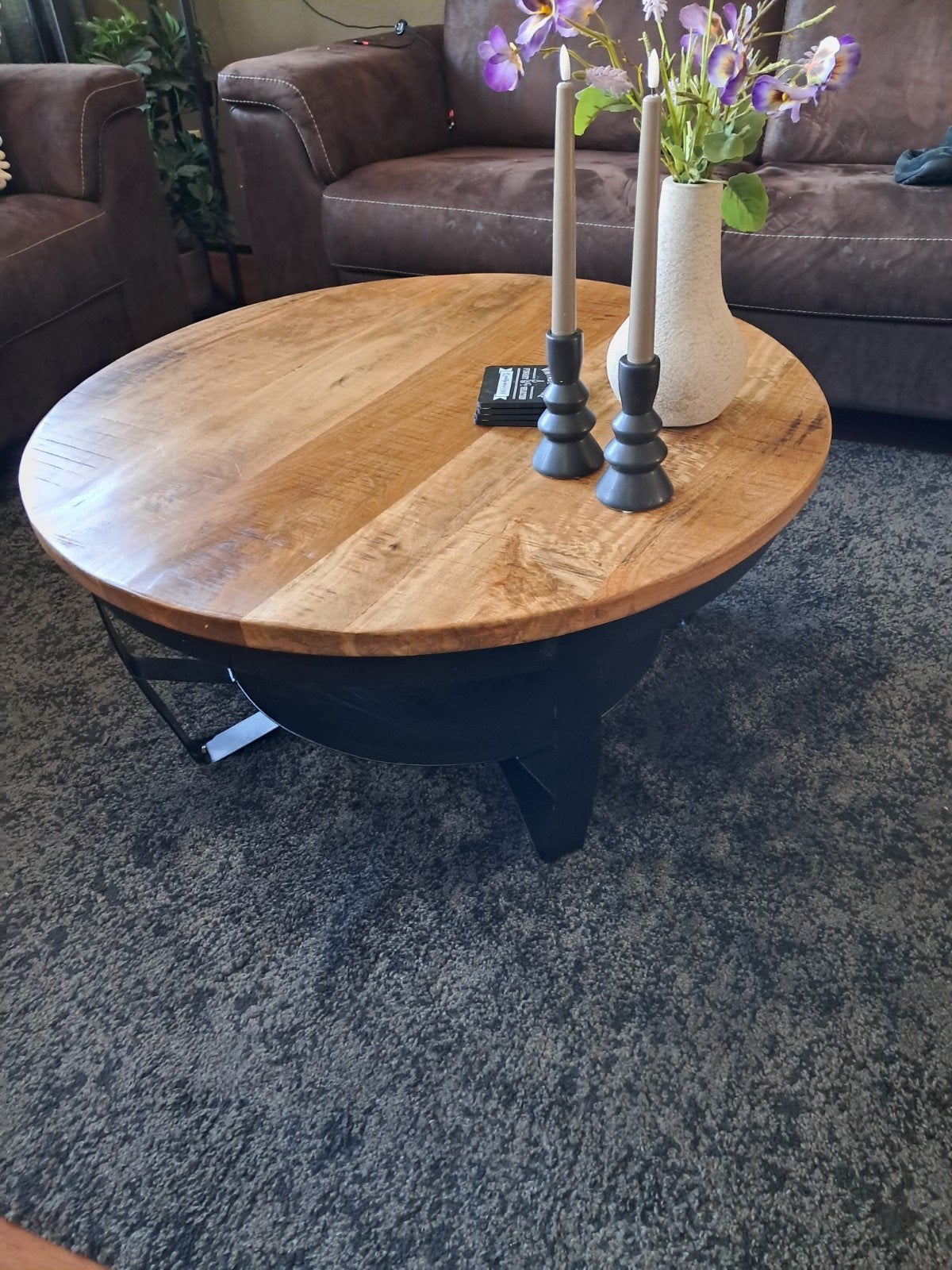 Te koop Mango salontafel, Ophalen, 50 tot 100 cm, Rond, 50 tot 100 cm