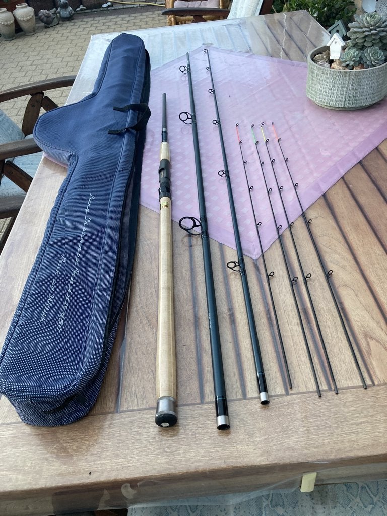 Te Koop FEEDER Peter v.d. WILLIK lang Distance 4,50 m nieuw, Watersport en Boten, Ophalen, Nieuw, Werphengel