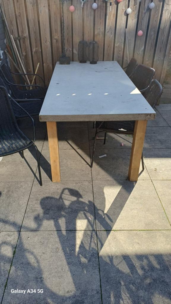 Tuinset met stoelen!, Ophalen of Verzenden, Gebruikt, Rechthoekig