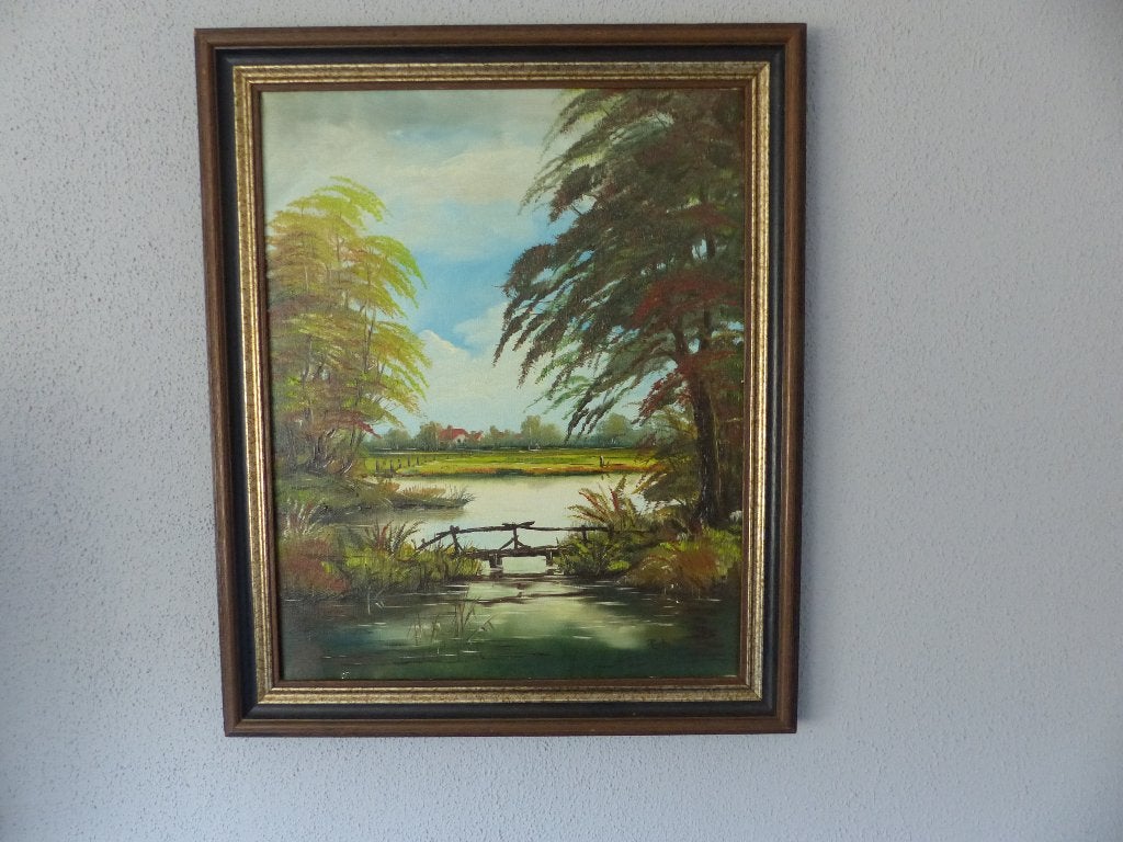 schilderij, landschap, Ophalen, Doek, Realistisch, Landschap