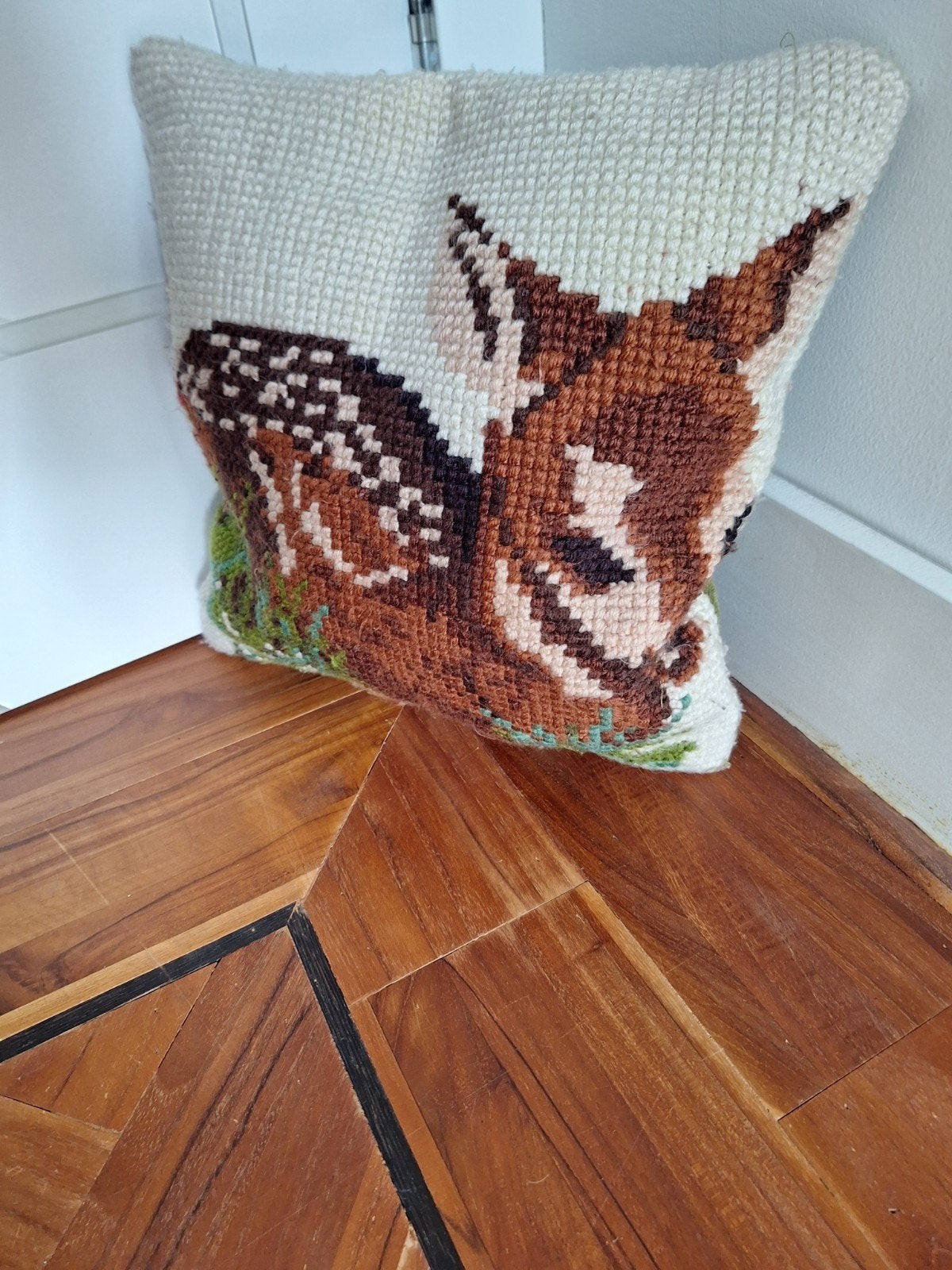 Vintage kussen hert, Handmade 60's, Ophalen of Verzenden