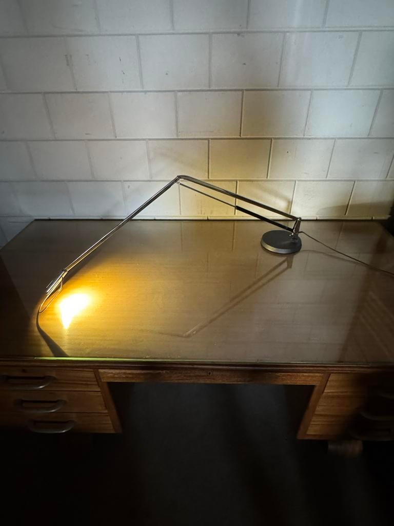 BELUX  bureaulamp - Chroom en zwart - Verstelbaar, Gebruikt, Belux, Belux, Ophalen of Verzenden