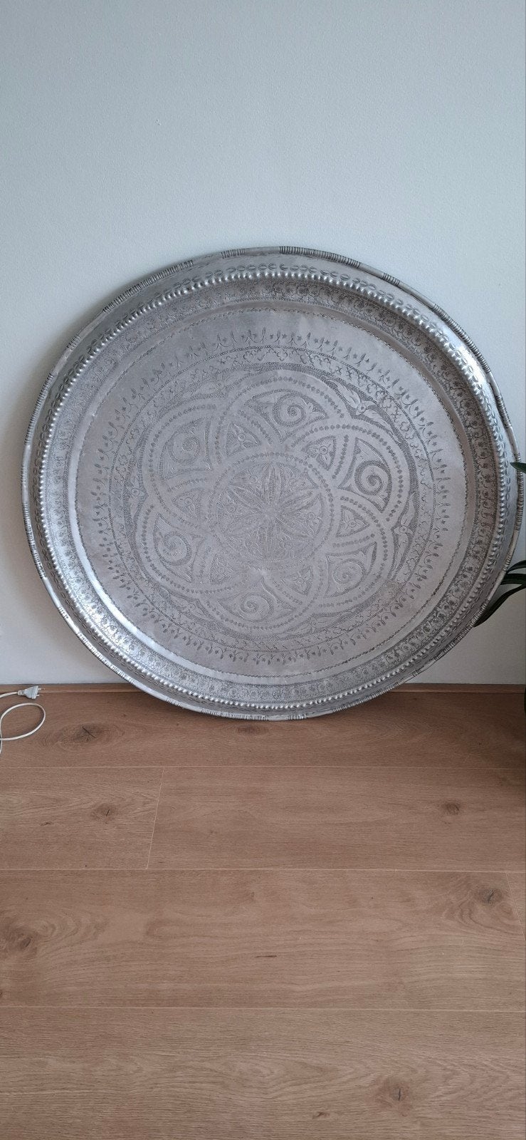 Groot Marokkaans dienblad, Ophalen, Gebruikt, Rond, Metaal