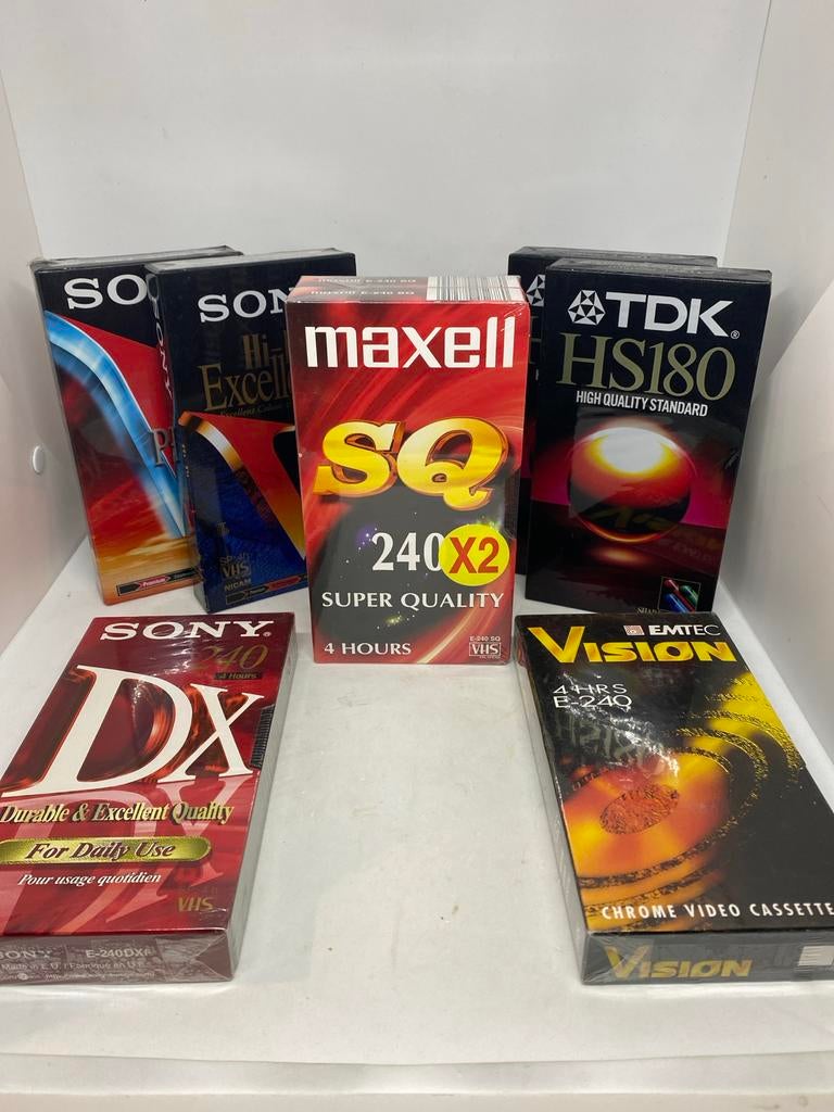 Verzegelde Vintage VHS Tapes - Sony, Maxell, TDK, Vision, Alle leeftijden, Ophalen of Verzenden, Zo goed als nieuw, Overige genres
