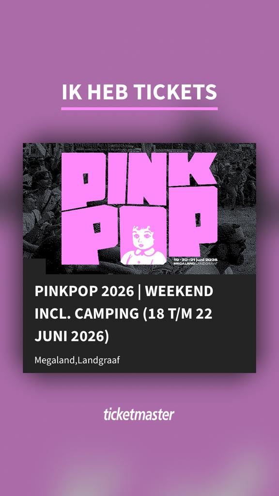 2x Weekend Ticket Pinkpop Te Koop!!, Tickets en Kaartjes, Twee personen, Meerdaags