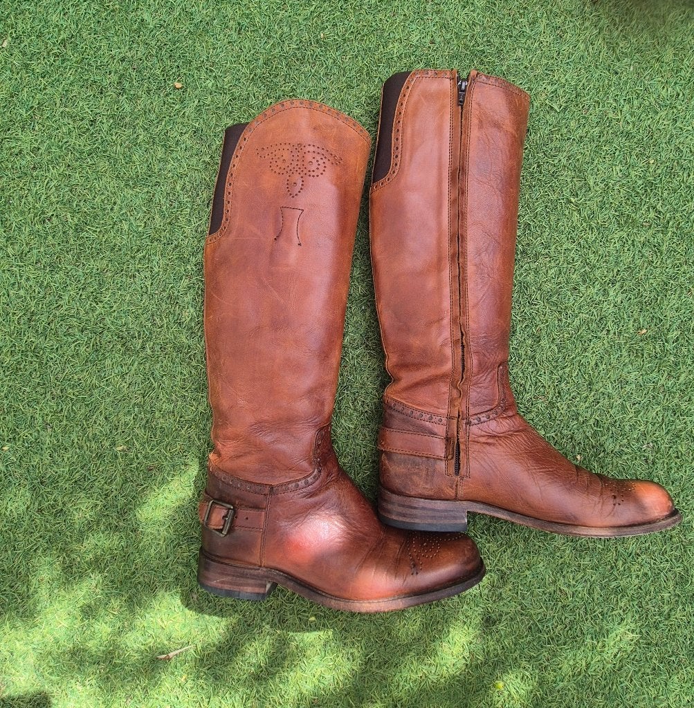 Stijlvolle Leren Sendra laarzen maat 38, Bruin, Ophalen of Verzenden, Zo goed als nieuw, Hoge laarzen