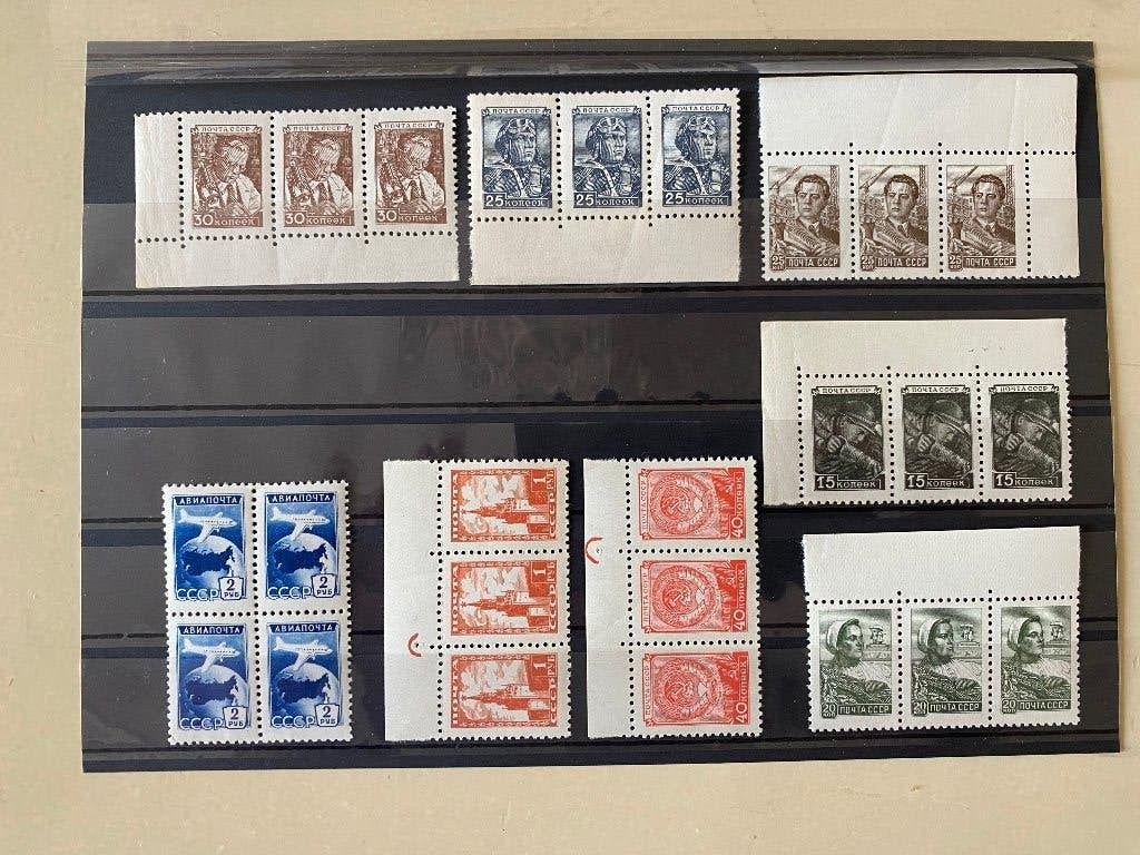 RUSLAND (Sovjet Unie) pracht kavel strips van 3 plus LP BLOK, Postzegels en Munten, Postzegels | Volle albums en Verzamelingen
