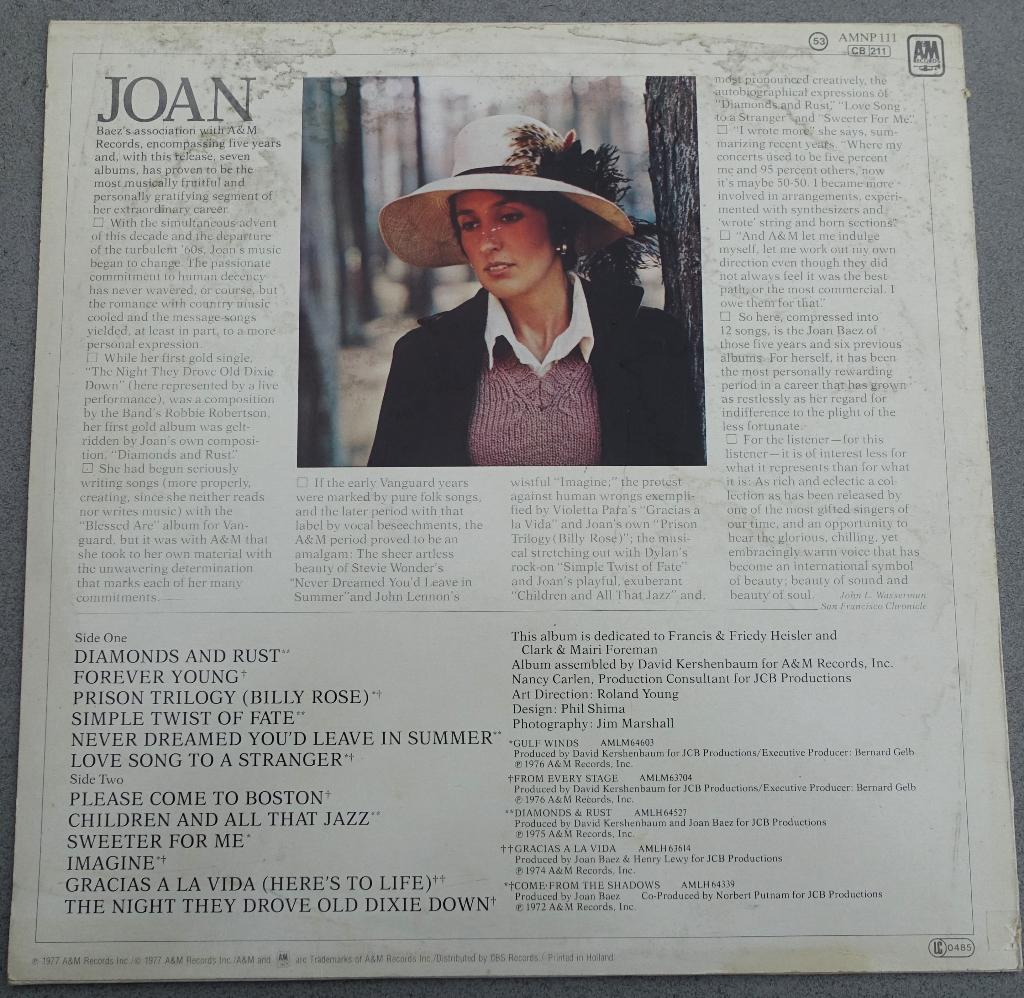 joan c. baez - LP, Cd's en Dvd's, Inclusief binnenhoes, Ophalen of Verzenden, Zo goed als nieuw, 12 inch