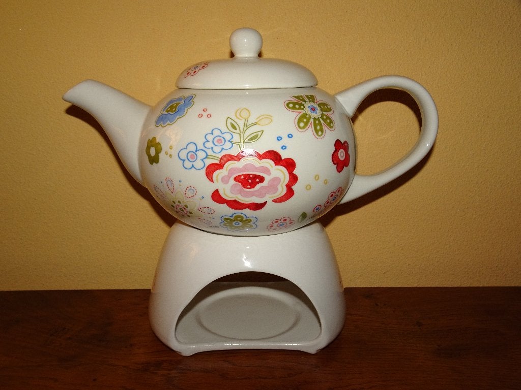 Jet ter Steege Happiness theepot met rechaud, Huis en Inrichting, Keuken | Servies, Overige typen, Ophalen of Verzenden, Zo goed als nieuw