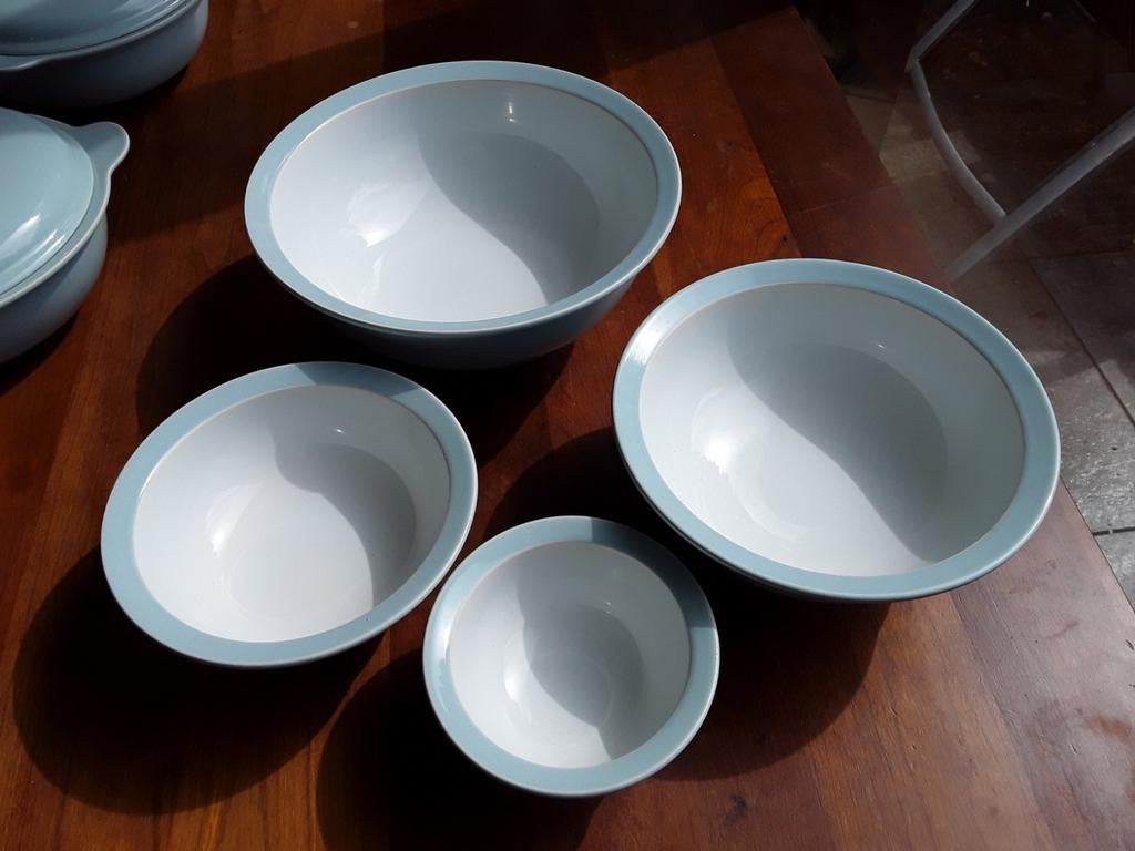 Vintage schalen set Fris Edam Holland, licht blauw, 4delig, Huis en Inrichting, Keuken | Servies, Zo goed als nieuw, Schaal of Schalen