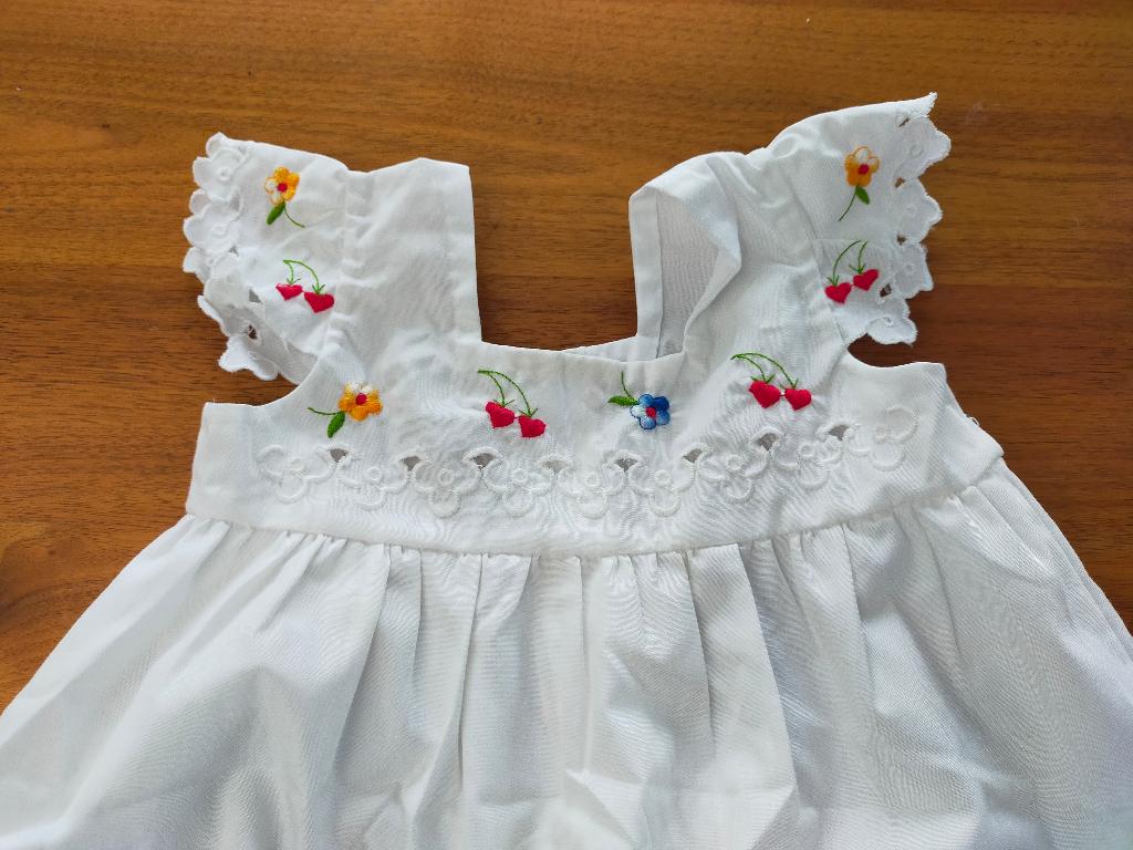 vintage antiek schortje jurkje maat 74 80  baby reborn pop, Meisje, Jurkje of Rokje, Ophalen of Verzenden, Zo goed als nieuw