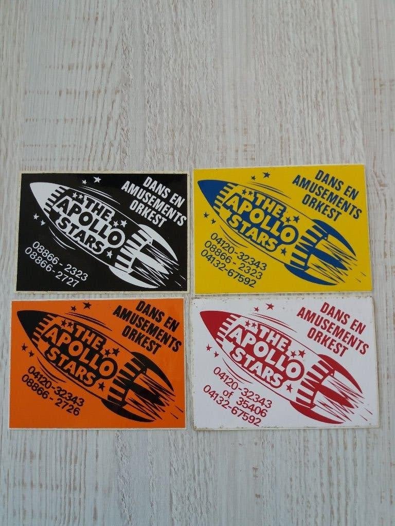 4 stickers Dans en Amusements Orkest THE APOLLO STARS, Ophalen of Verzenden, Zo goed als nieuw, Overige typen