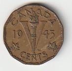 5  cent  1943  Canada. km. 40, Ophalen of Verzenden, Noord-Amerika, Losse munt
