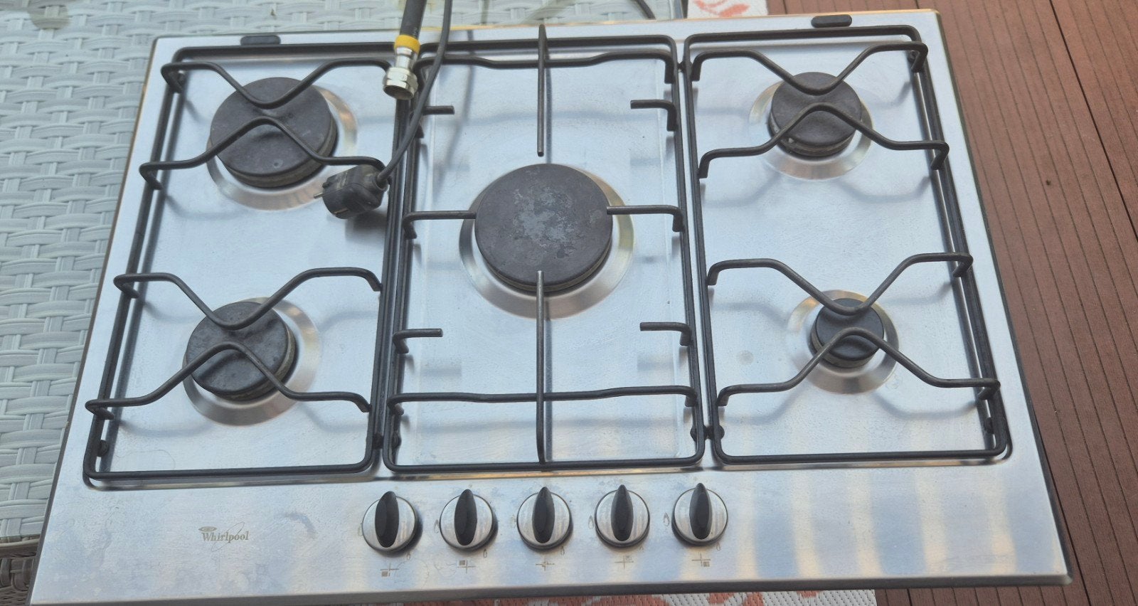 Whirlpool gasfornuis met 5 kookzones, Witgoed en Apparatuur, Ophalen, Gebruikt, Gas, Vrijstaand