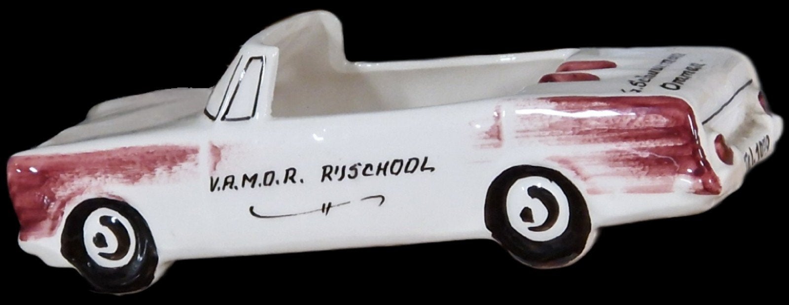 Vintage VAMOR-asbak - Witte Cabriolet  Auto - Asbak, Ophalen of Verzenden