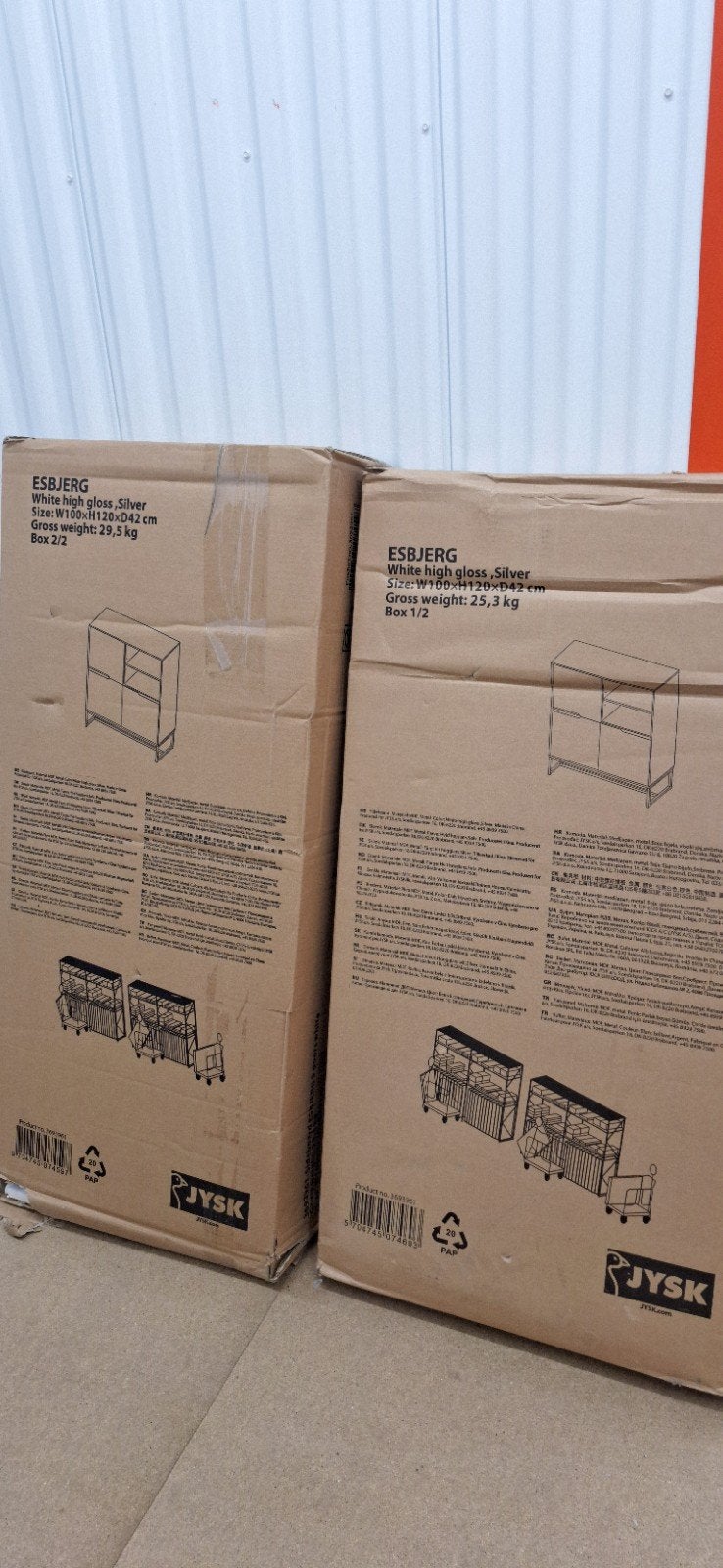 Nieuwe JYSK ESBJERG Dressoir - Wit hoogglans, Overige materialen, Met deur(en), Nieuw, Modern