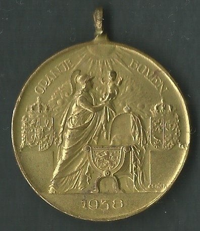 NEDERLAND Herdenkings medaille Oranje Boven 1938 Beatrix, Verzenden, Overige materialen, Nederland