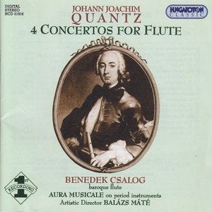 QUANTZ 4 concertos for flute CD CSALOG MATE HUNGAROTON, Ophalen of Verzenden, Barok, Gebruikt, Orkest of Ballet