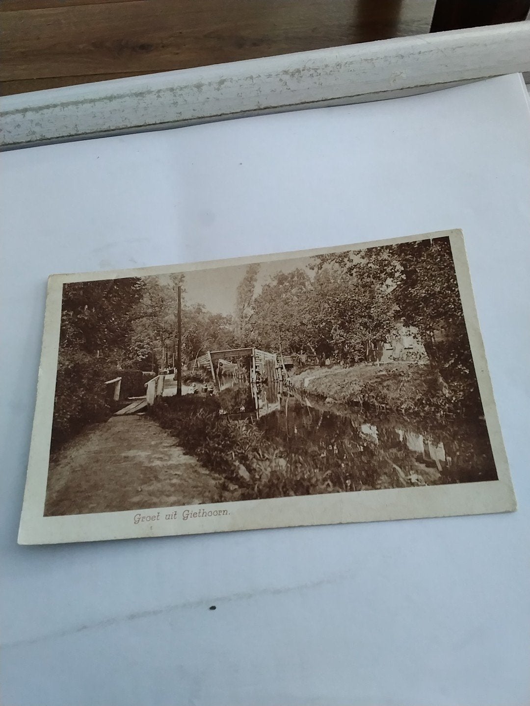 Oude ansichtkaart Groet uit Giethoorn, Gelopen, Ophalen of Verzenden, Voor 1920, Gelopen, Overijssel