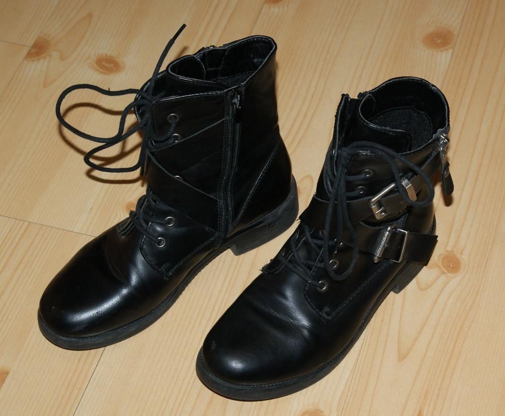 Kayla enkellaarsjes maat 37 met veters, rits rechts en rits, Meisje, Ophalen of Verzenden, Laarzen, Gebruikt