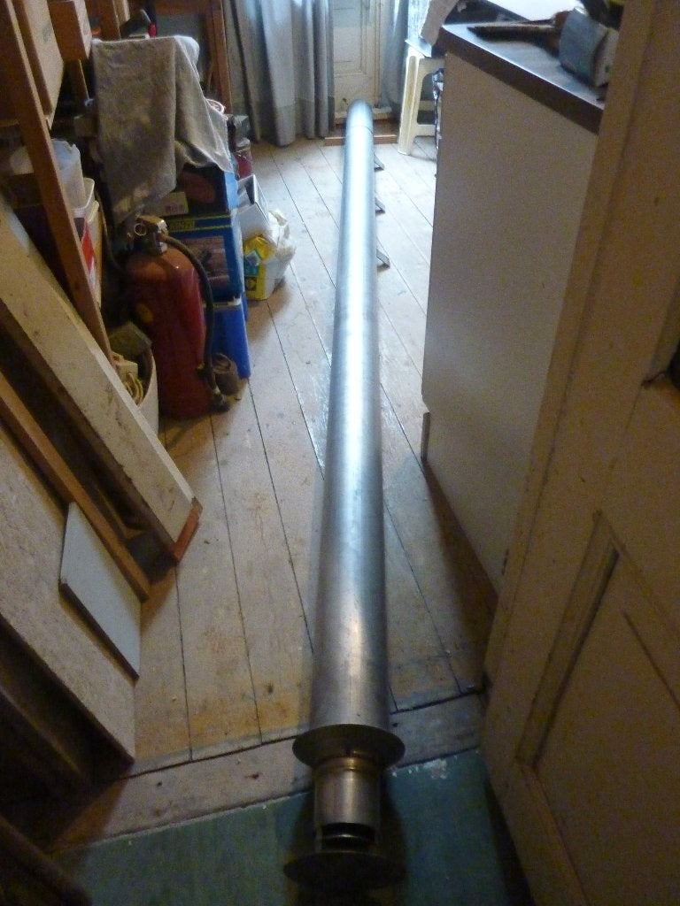 Afvoerpijp CV-ketel RVS 348cm, Ophalen, 30 tot 80 cm, Gebruikt, Cv-ketel of Combi-ketel