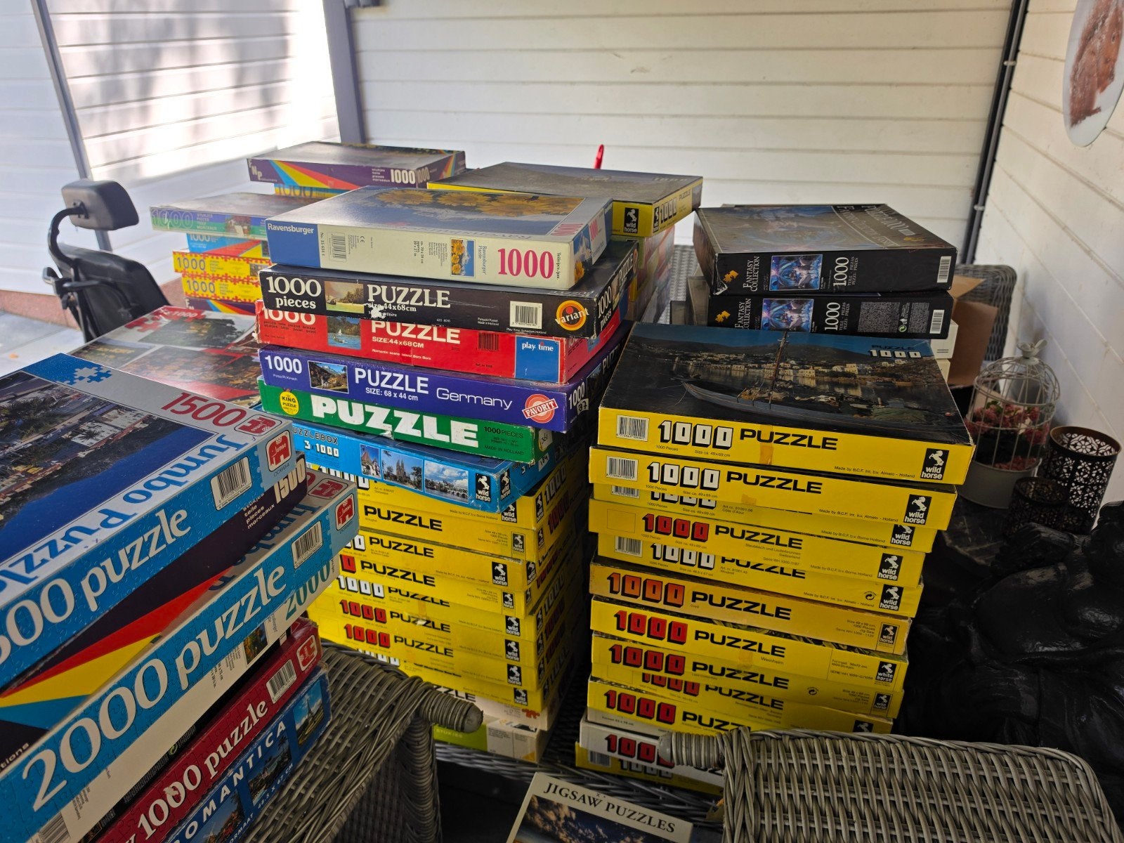 Grote collectie 1000 stukjes puzzels diverse merken (Jumbo,, Ophalen, 500 t/m 1500 stukjes