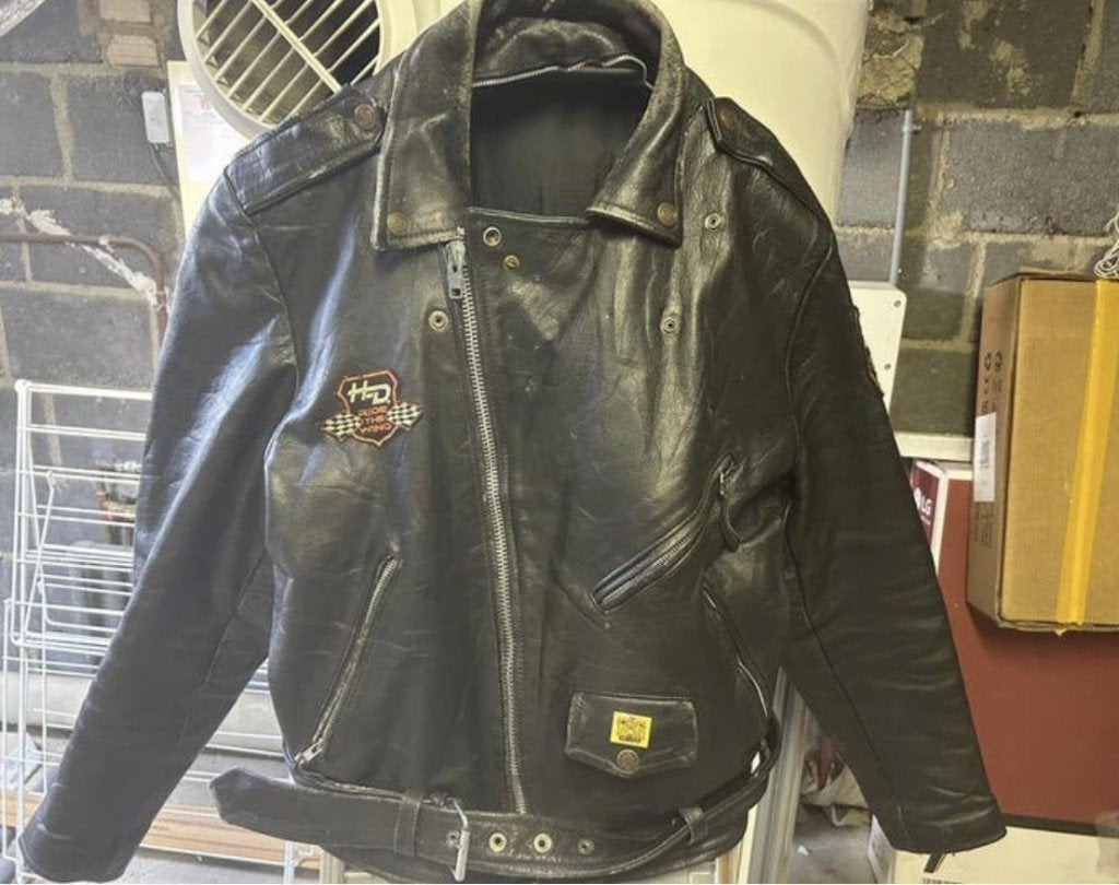 Vintage Harley Davidson motorjas, Ophalen, Tweedehands, Jas | leer