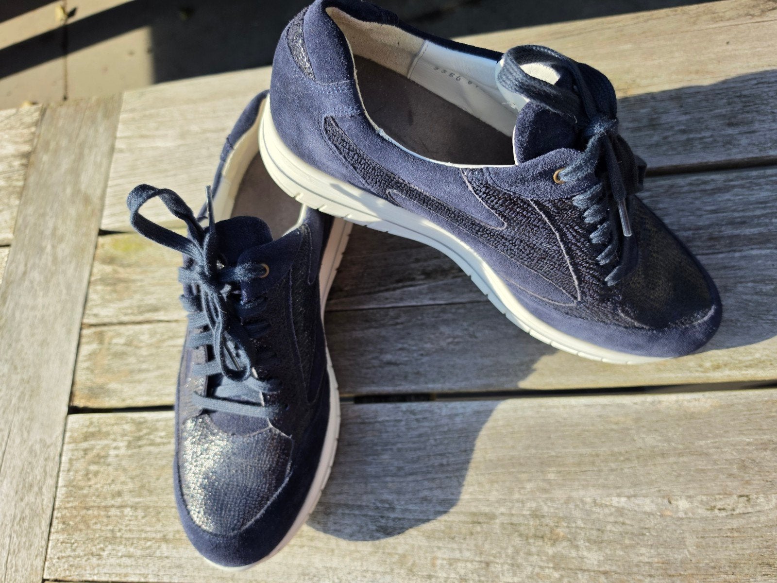 Durea sneakers, donkerblauw, maat 39, wijdte k, Ophalen of Verzenden, Zo goed als nieuw, Blauw, Sneakers of Gympen