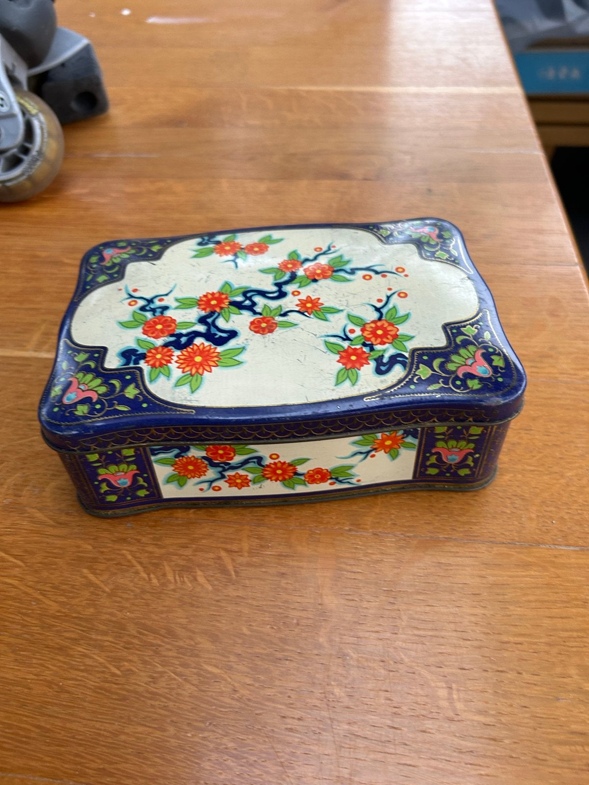 Vintage Trommel met Bloemenpatroon, Ophalen of Verzenden
