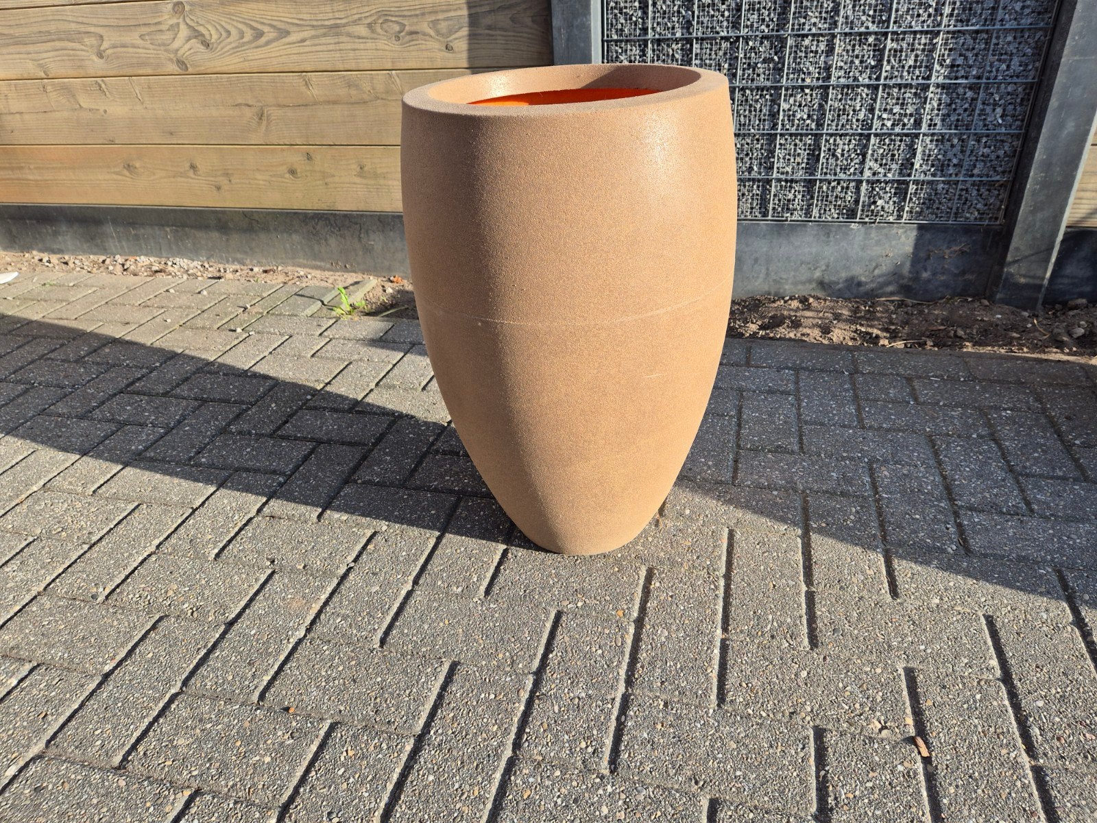 Set van 3 Capi Europe bloembakken, Warm taupe, Kunststof, Gebruikt, Rond, Binnen