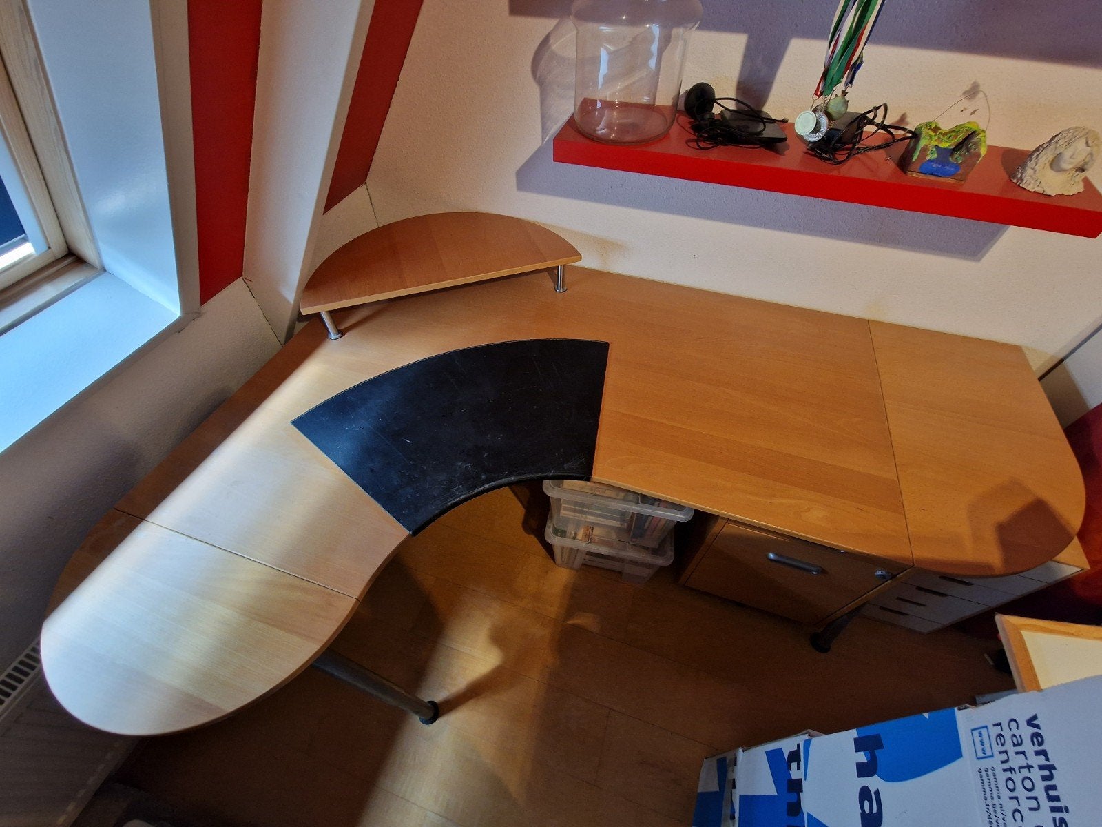 Bureau met dossierkast, Ophalen, Gebruikt, IKEA, Bureau-kast combinatie