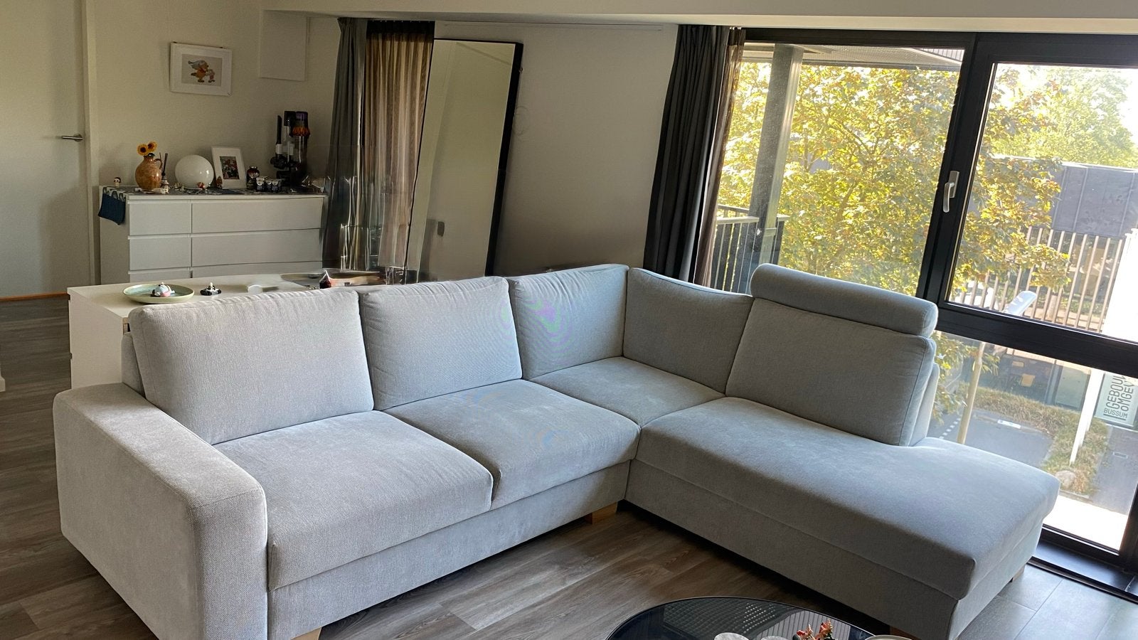 Ikea Sörvallen Hoekbank 3-zits - grijs, Ophalen, 250 tot 300 cm, Gebruikt, Hoekbank