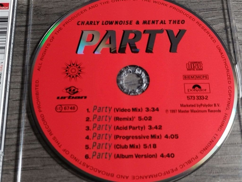 Charly Lownoise & Mental Theo ‎– Party, Ophalen of Verzenden, Zo goed als nieuw, Nederlandstalig