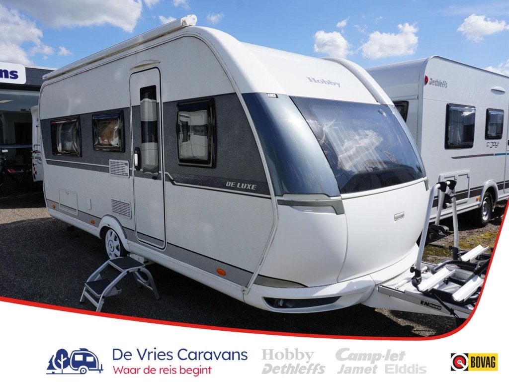 Hobby De Luxe 460 LU enkele bed,Mover,Luifel,, Rondzit, Hobby, Bedrijf, Schokbreker