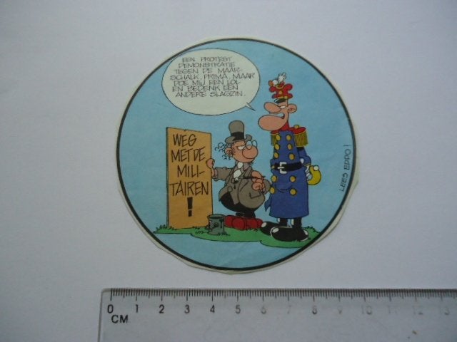 sticker oud DE GENERAAL strip eppo pep Peter de SMET vintage, Verzenden, Zo goed als nieuw, Bedrijf of Vereniging